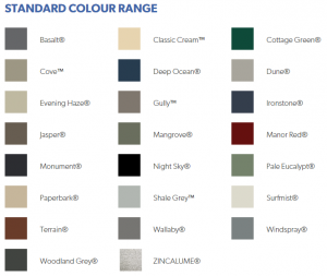 Standard Colour Range